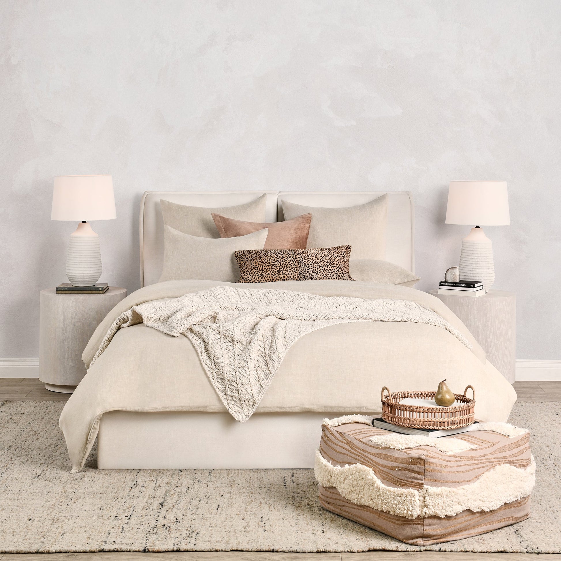Jayson Linen Cashmere Duvet Collection - Natural - King / Set