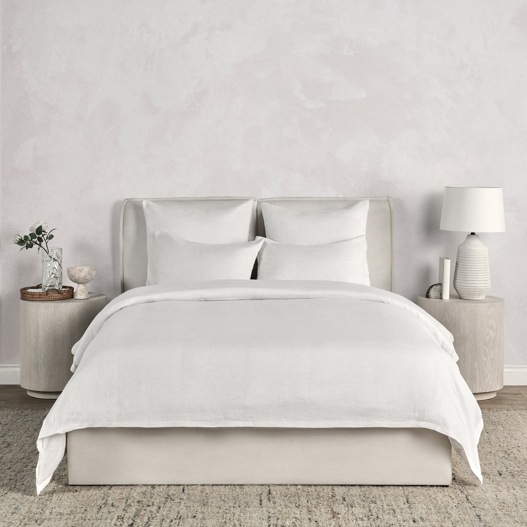 Jayson Linen Cashmere Duvet Collection - Quartz White - King / Set
