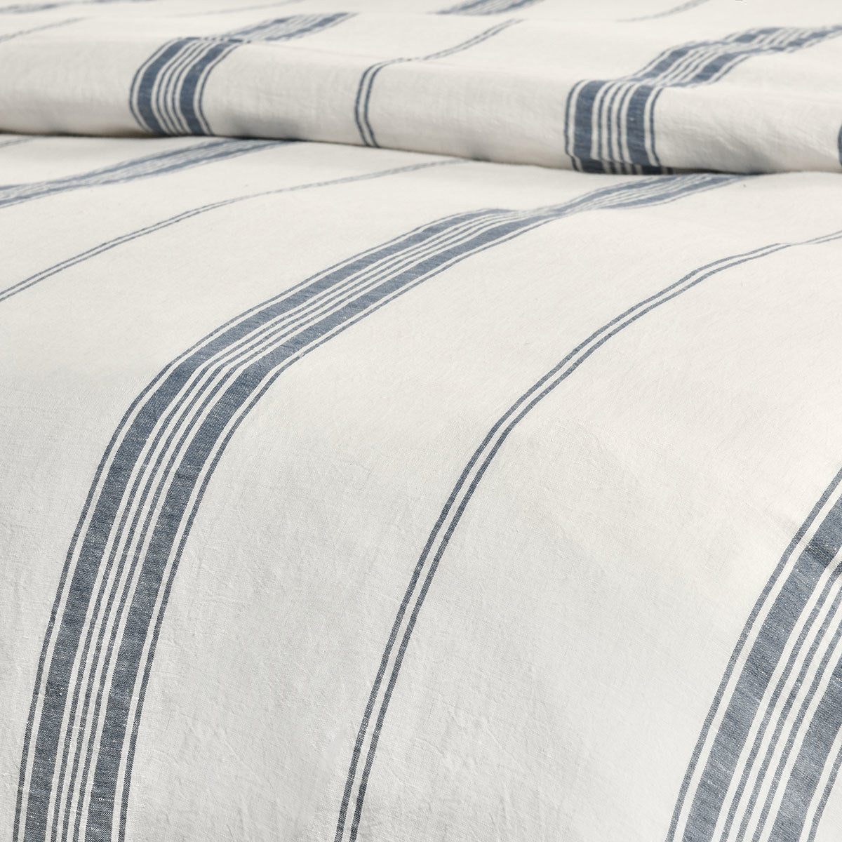 Jayson Linen Cashmere Duvet Collection - Blue Stripe - King / Set