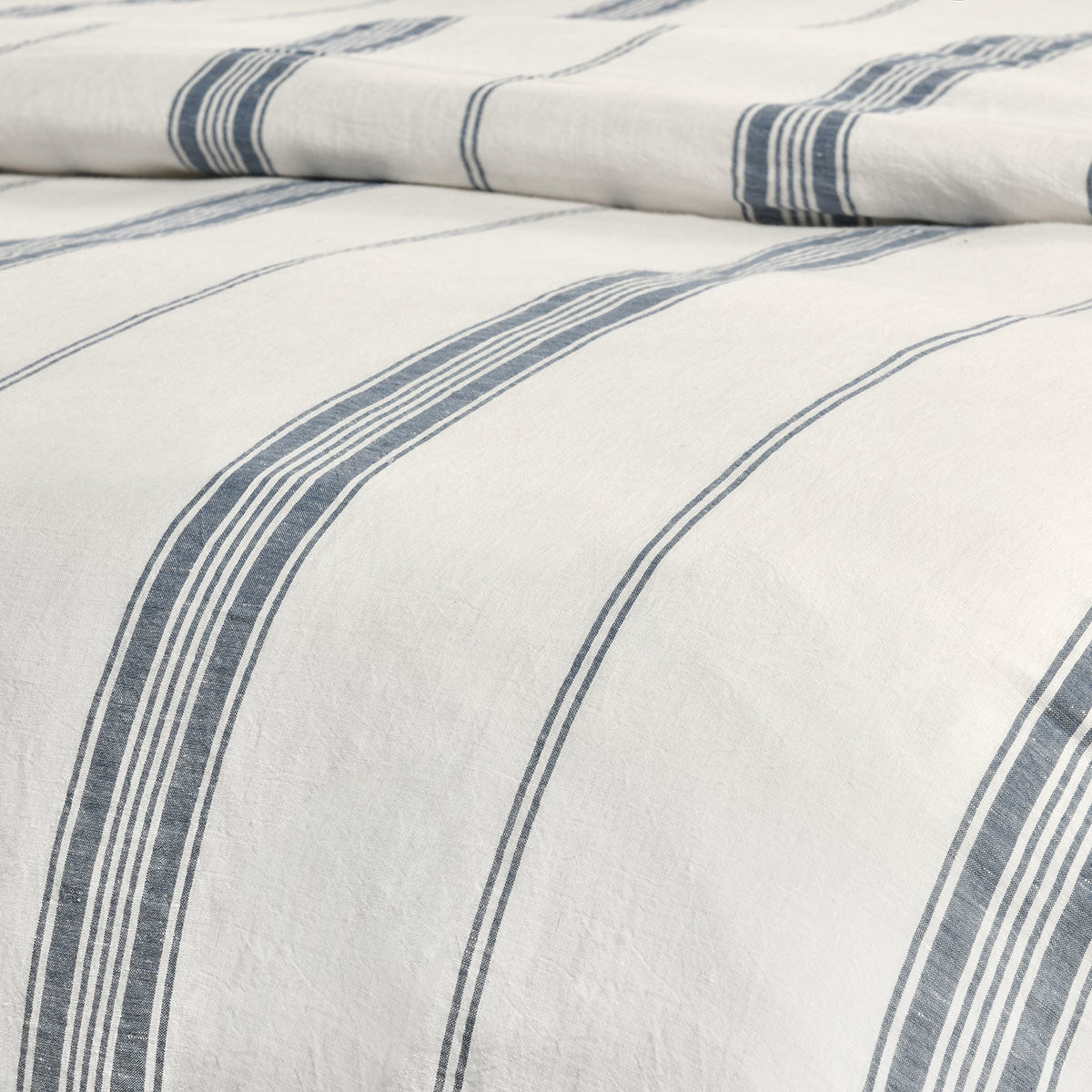 Jayson Linen Cashmere Duvet Collection - Blue Stripe - King / Set