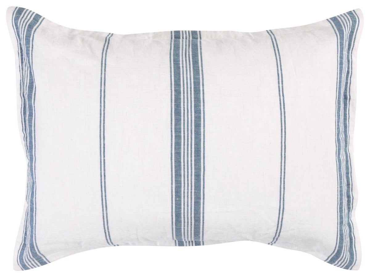 Jayson Linen Cashmere Duvet Collection - Blue Stripe - King / Set