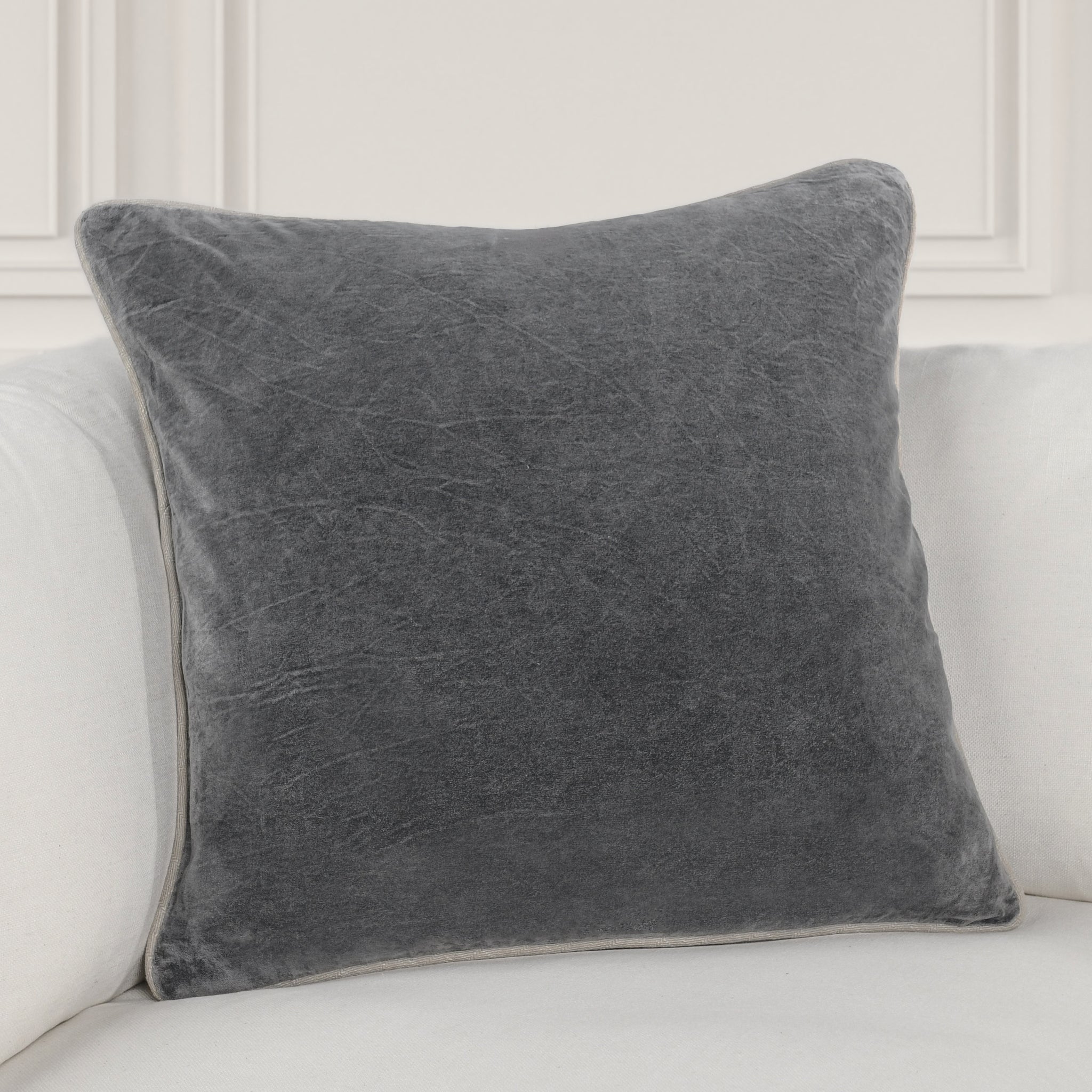 SLD Heirloom Velvet Multiple Sizes - Stone Gray - 18"x18"