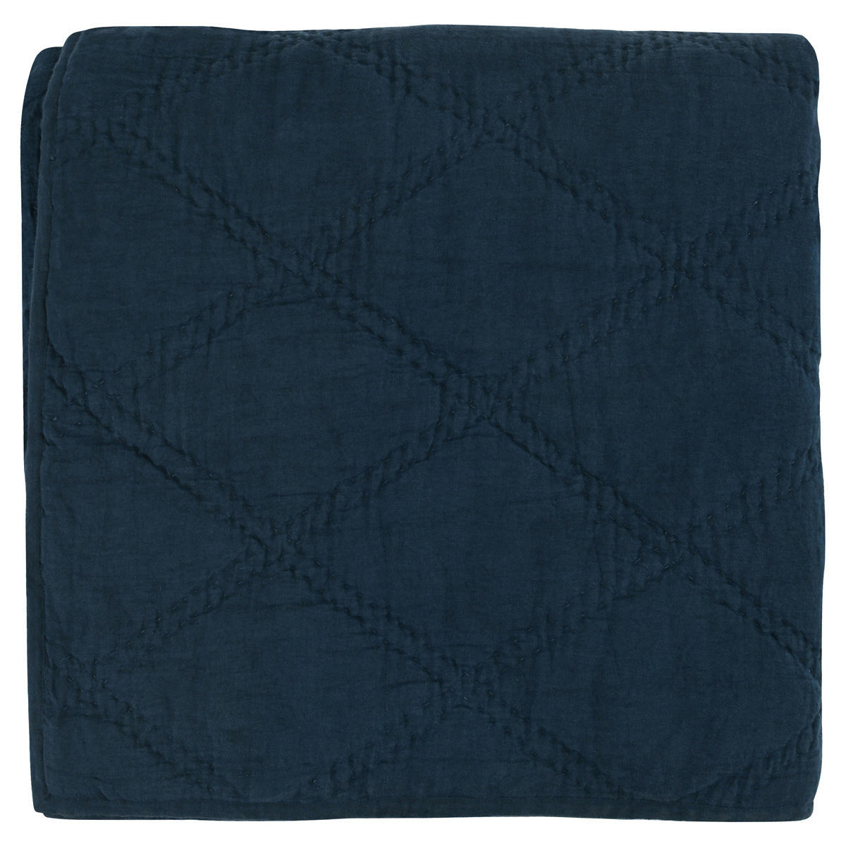 Caleb Hand Stitched Midnight Blue Quilt