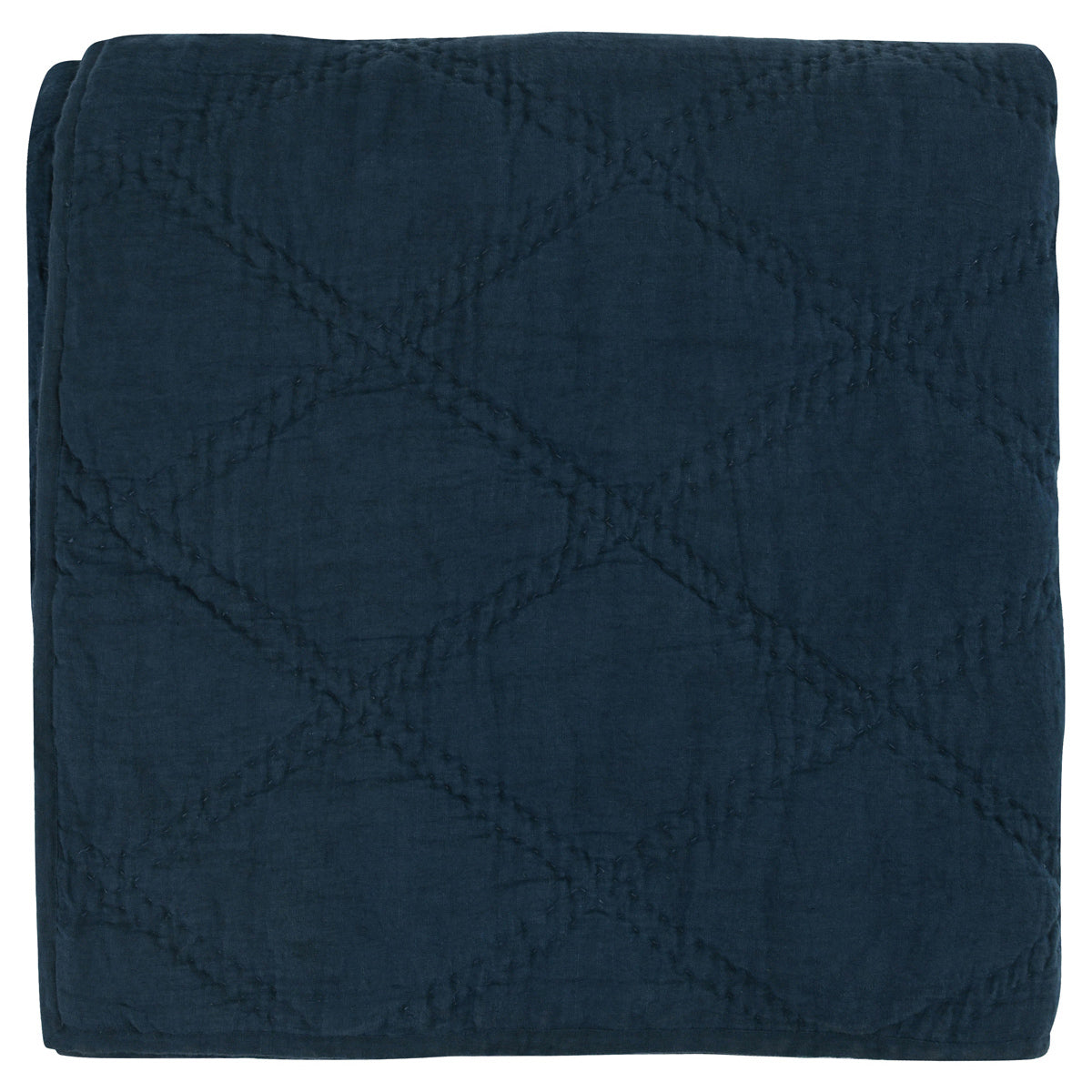 Caleb Hand Stitched Quilt - Midnight Blue - King / Set
