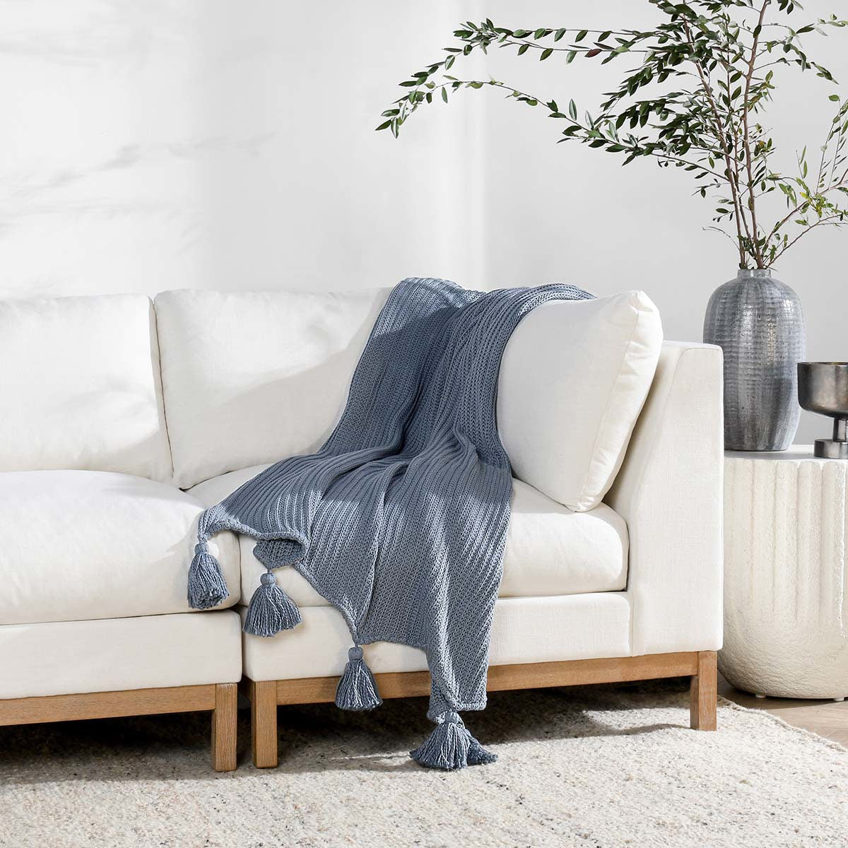 TC Veda 50x70 Throw - Sea Fog Blue