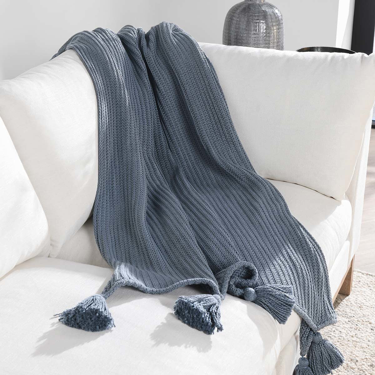 TC Veda 50x70 Throw - Sea Fog Blue