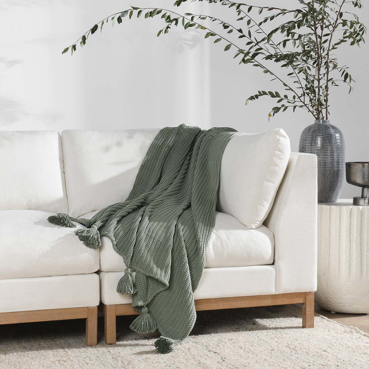 TC Veda 50x70 Throw - Sea Fog Blue