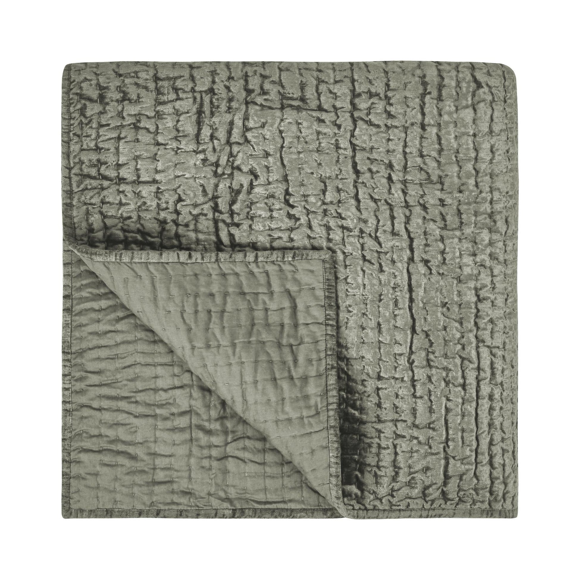 Bari Velvet Quilt Collection - Sage - King / Set