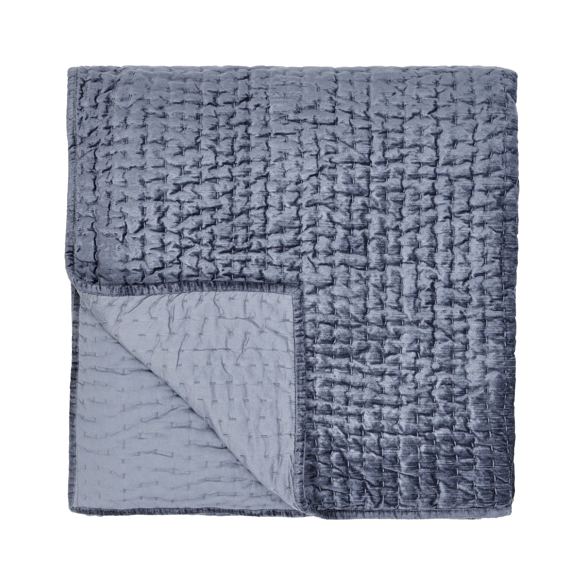 Bari Velvet Quilt Collection - Sea Fog - King / Set