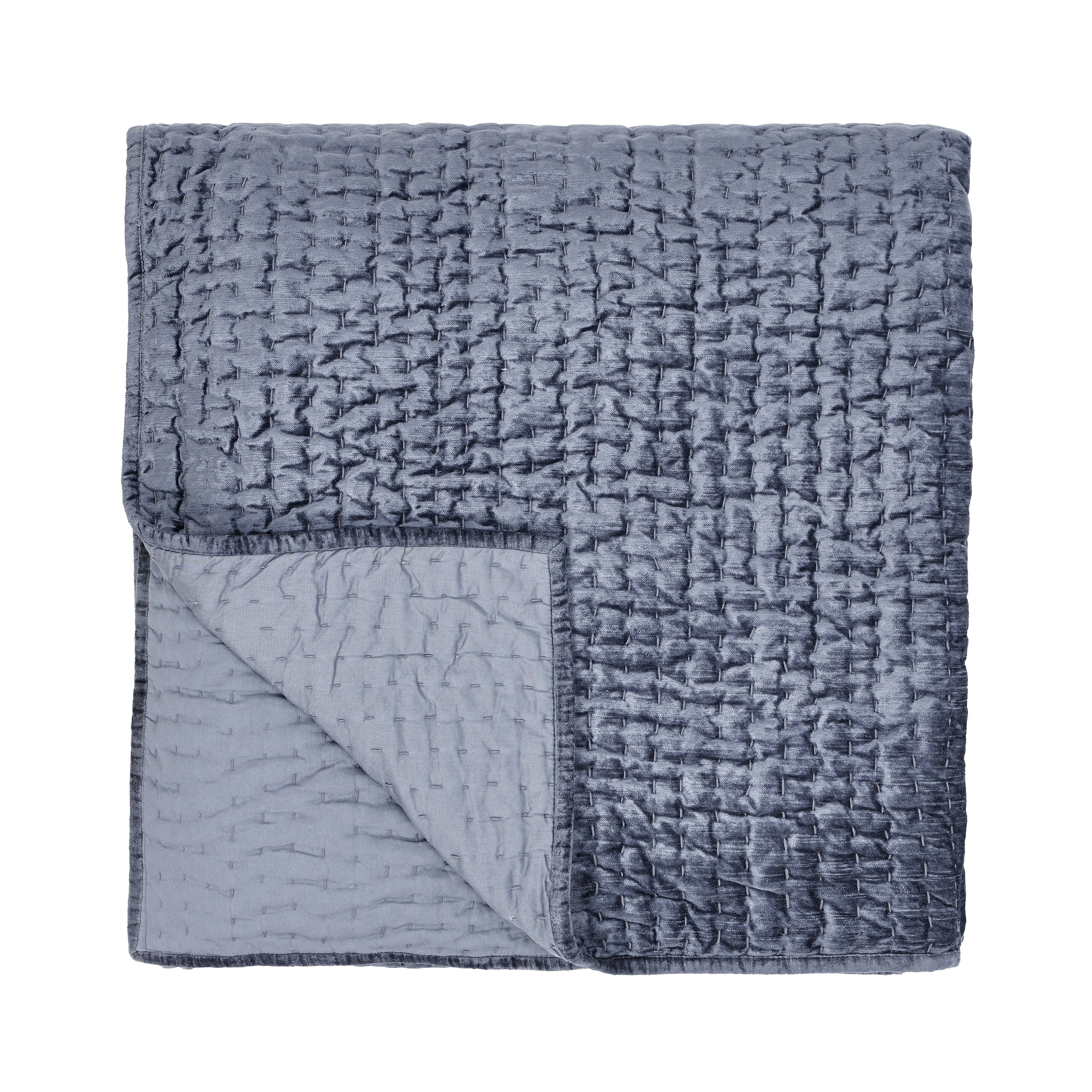 Bari Velvet Quilt Collection - Sea Fog - King / Set
