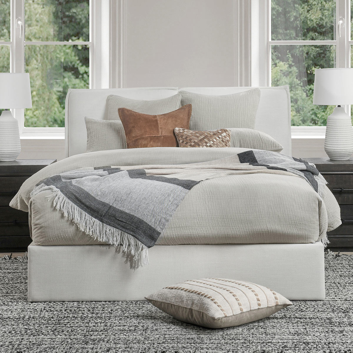 Cardiff Duvet Collection - Gray - King / Set