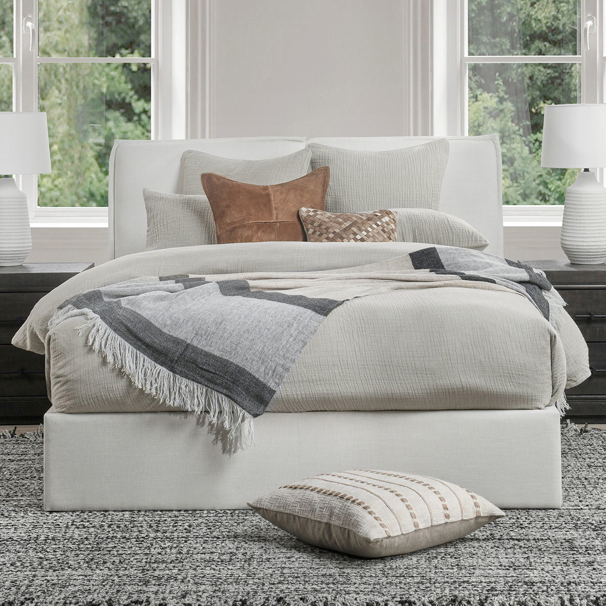 Cardiff Duvet Collection - Gray - King / Set