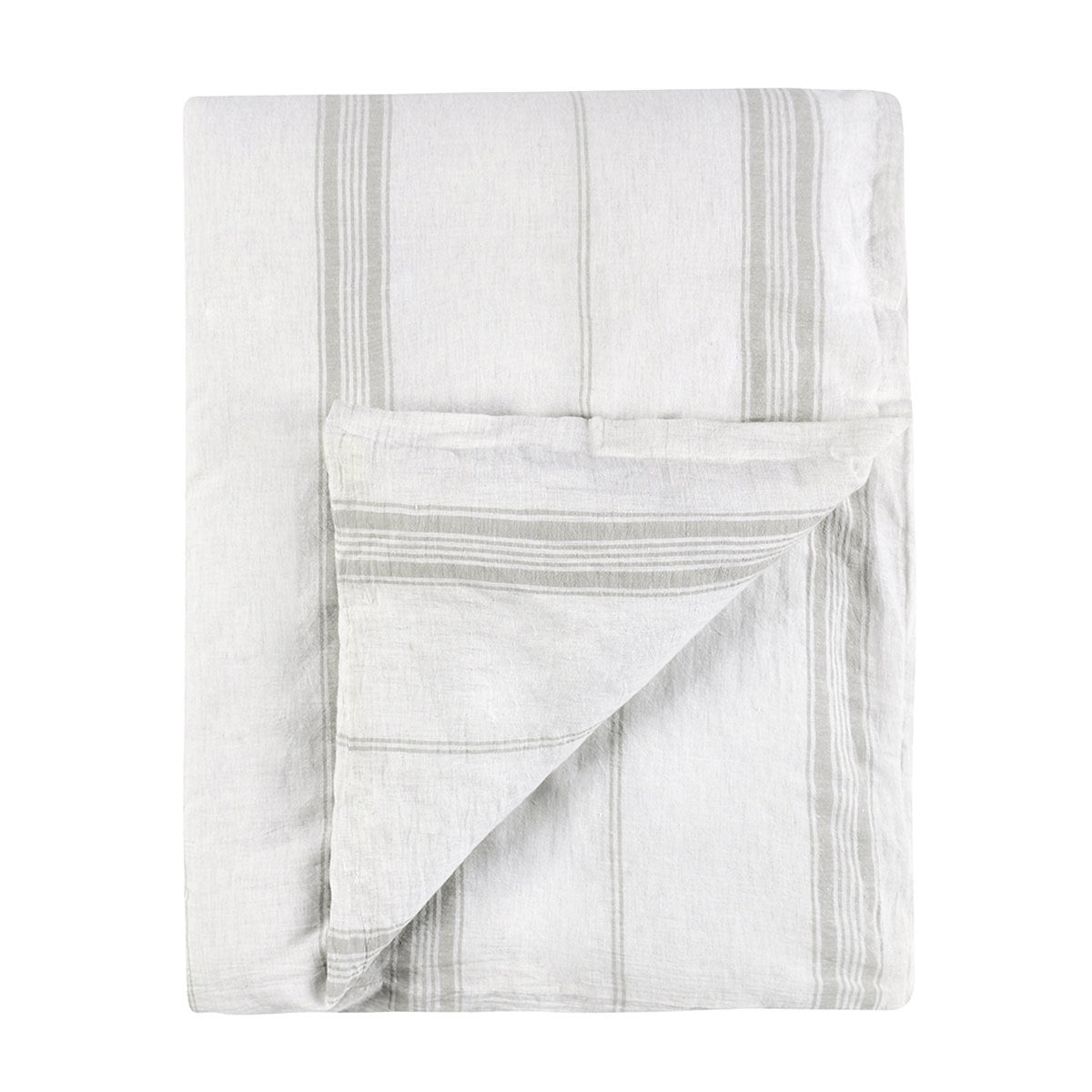 Jayson Linen Cashmere Duvet Collection - Gray Stripe - King / Set