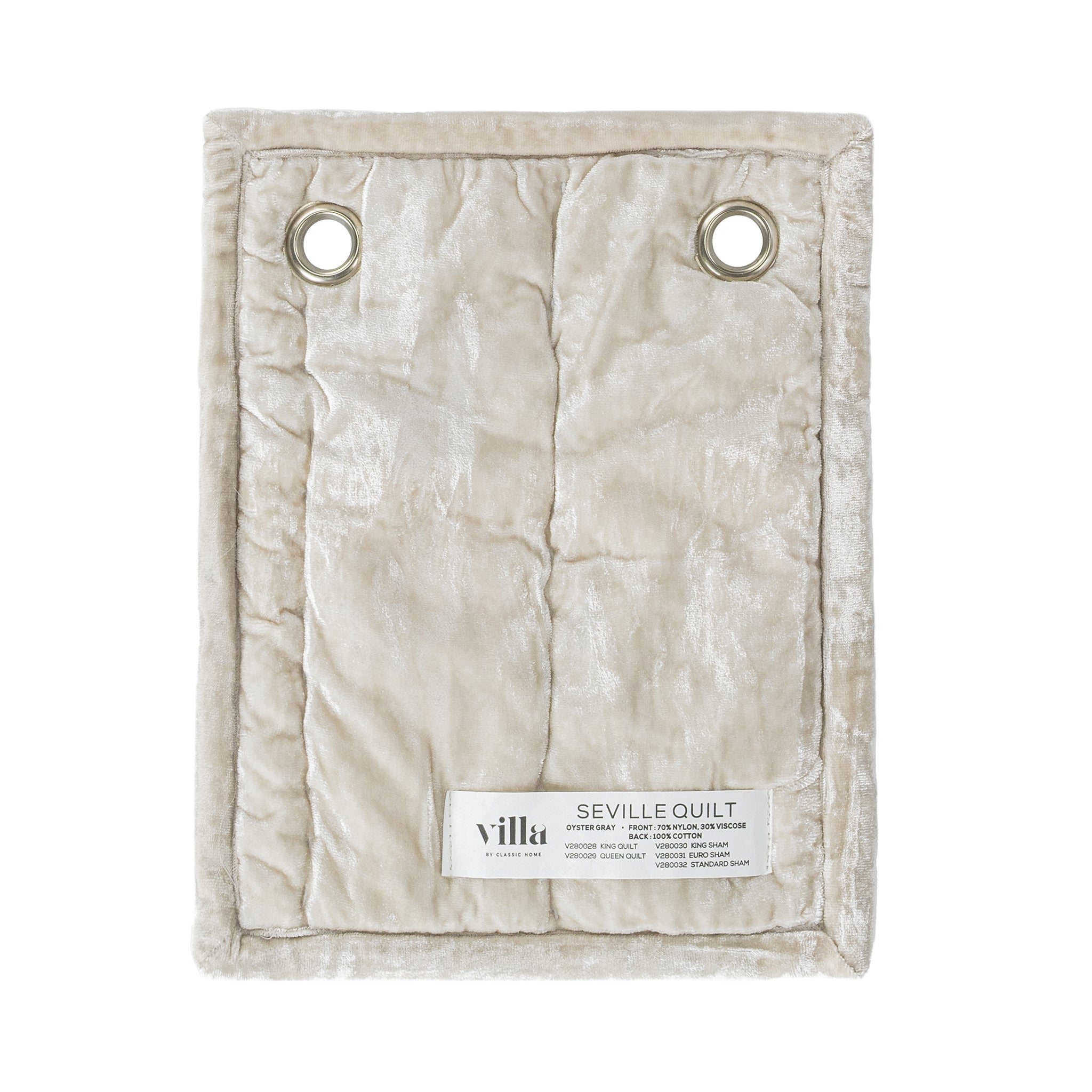 Seville Quilt Collection - Oyster Gray - King / Set