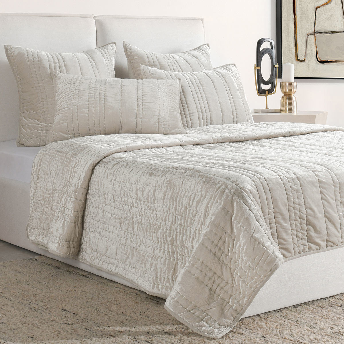Seville Quilt Collection - Oyster Gray - King / Set