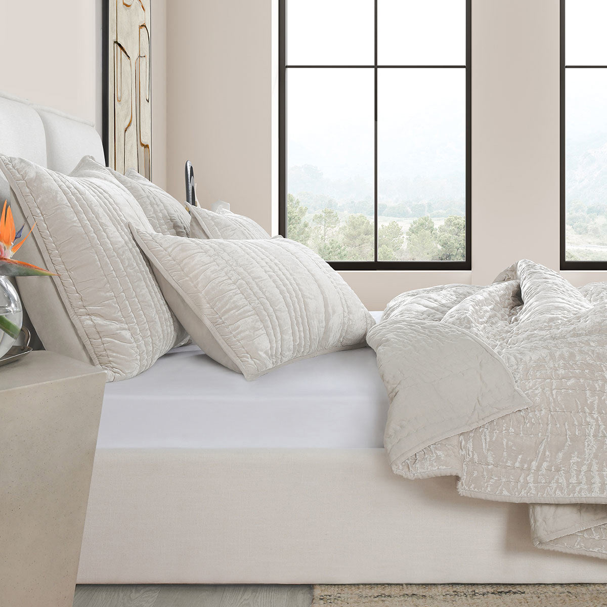 Seville Quilt Collection - Oyster Gray - King / Set