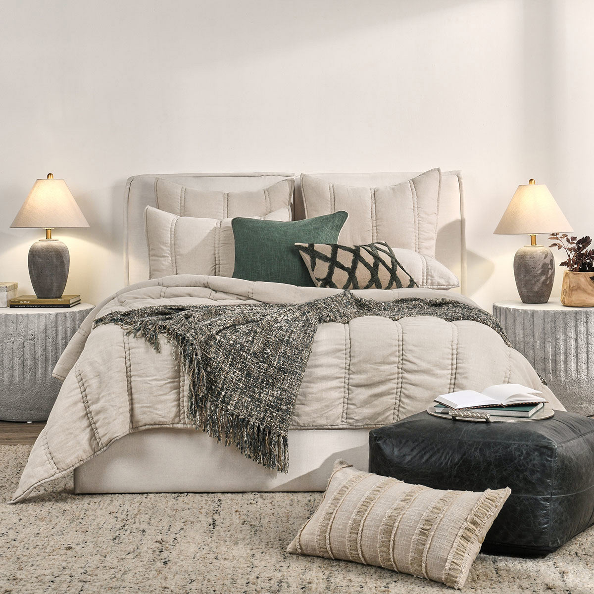 Rowen Quilt Collection - Taupe - King / Set