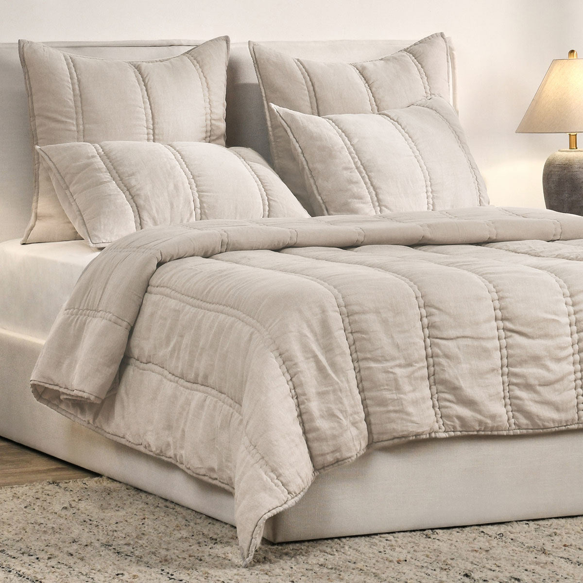 Rowen Quilt Collection - Taupe - King / Set