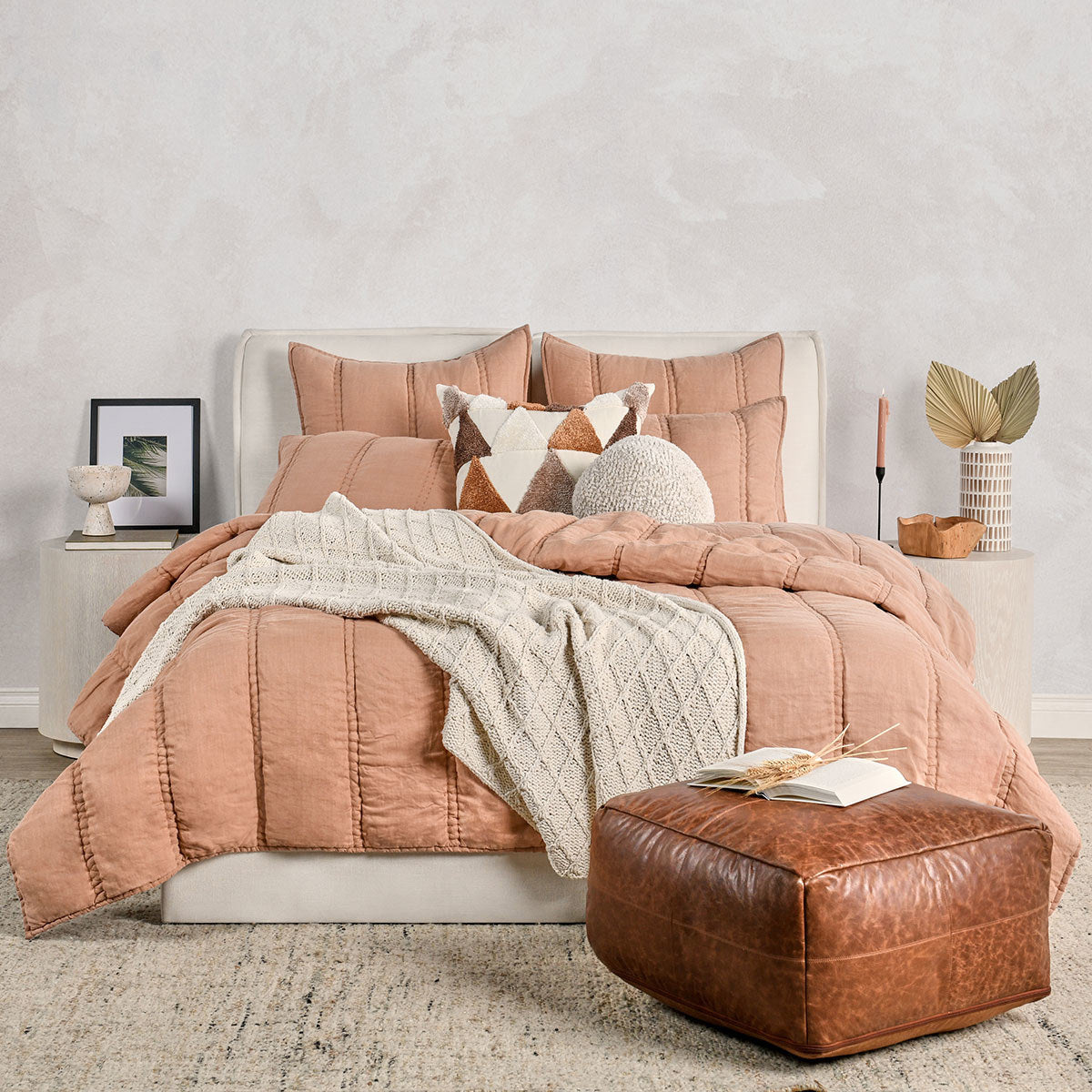 Rowen Quilt Collection - Clay - King / Set