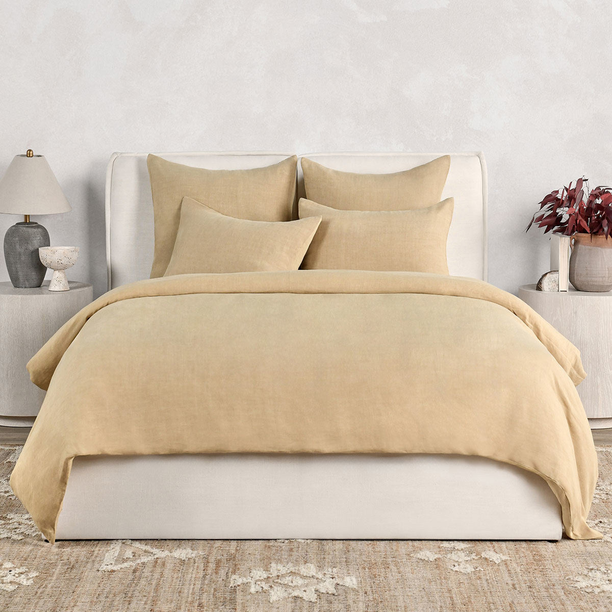 Paloma Hemp Duvet Collection - Ochre - King / Set