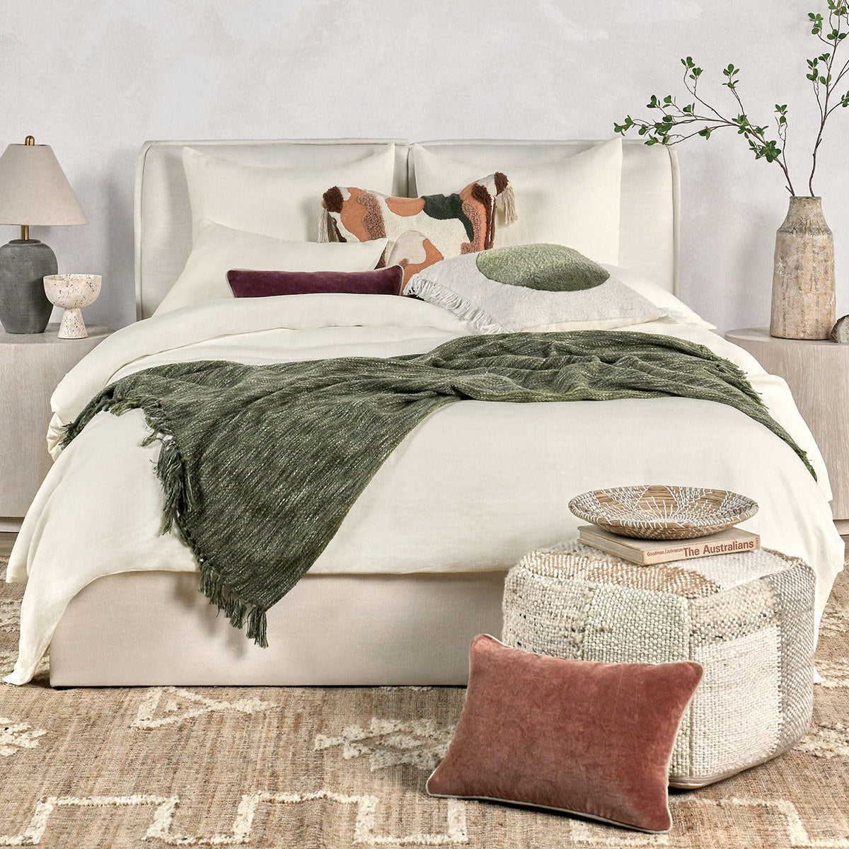 Paloma Hemp Duvet Collection - Ivory - King / Set