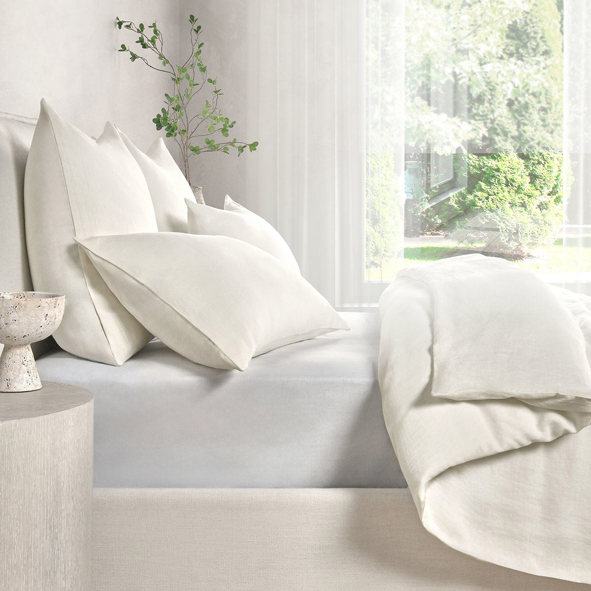 Paloma Hemp Duvet Collection - Ivory - King / Set