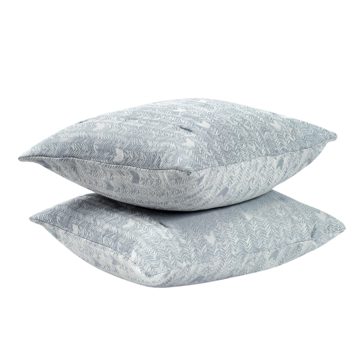 French Herringbone Comforter Collection - Storm - Queen / Set