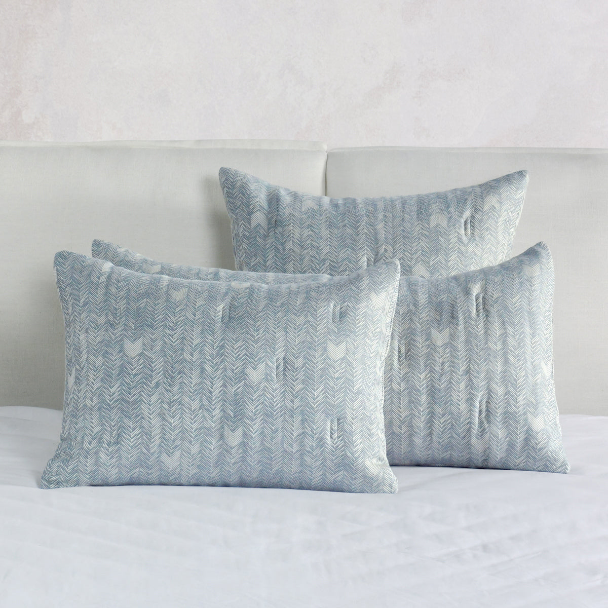 French Herringbone Comforter Collection - Storm - Queen / Set