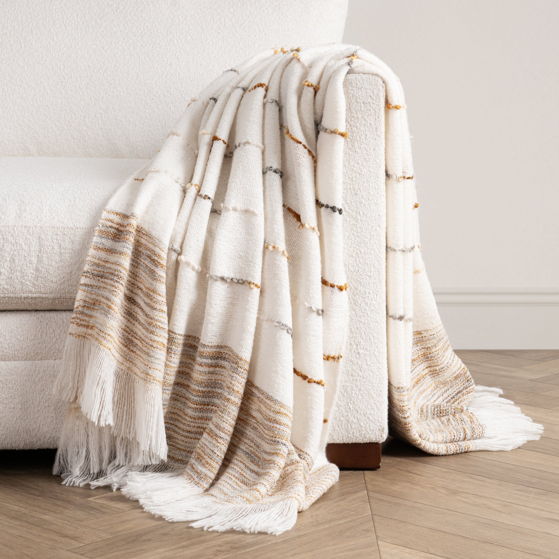 TC Albedo Throw 50x70 - Ivory/Rust