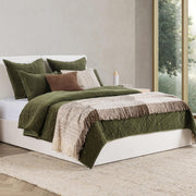 Elms Velvet Quilt Collection - Loden Green - King / Set
