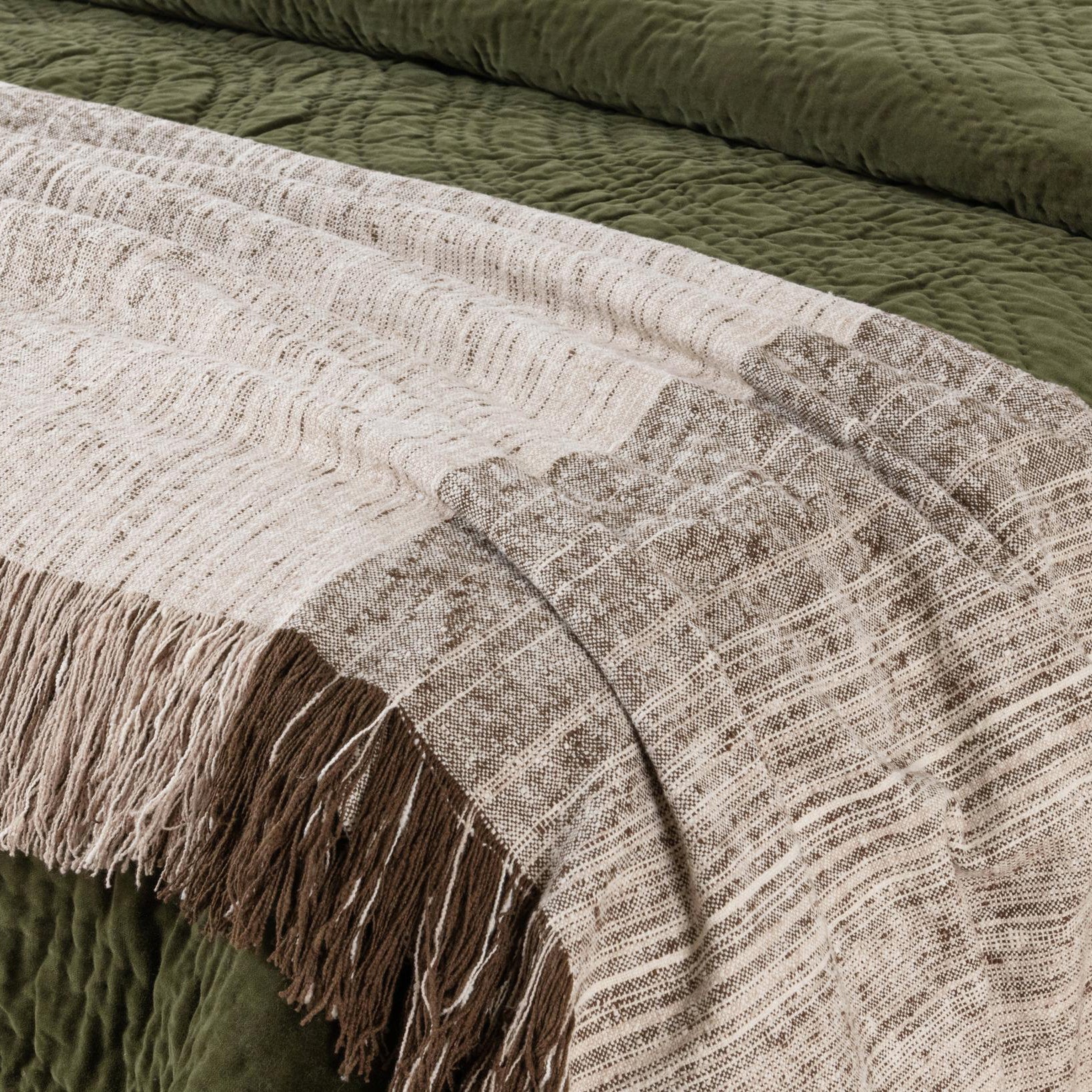 Elms Velvet Quilt Collection - Loden Green - King / Set