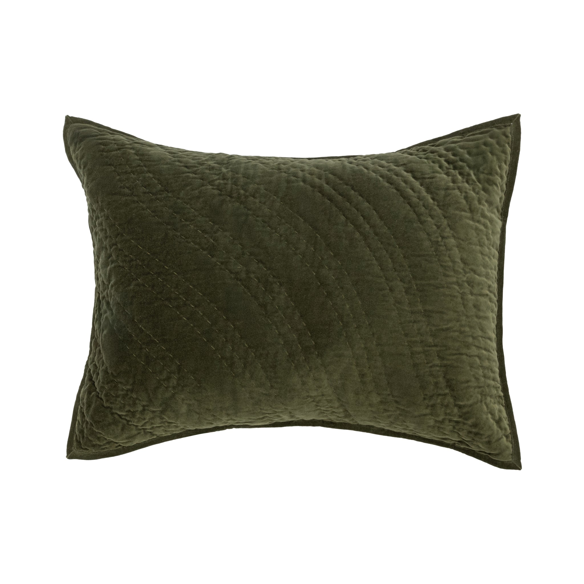 Elms Velvet Quilt Collection - Loden Green - King / Set