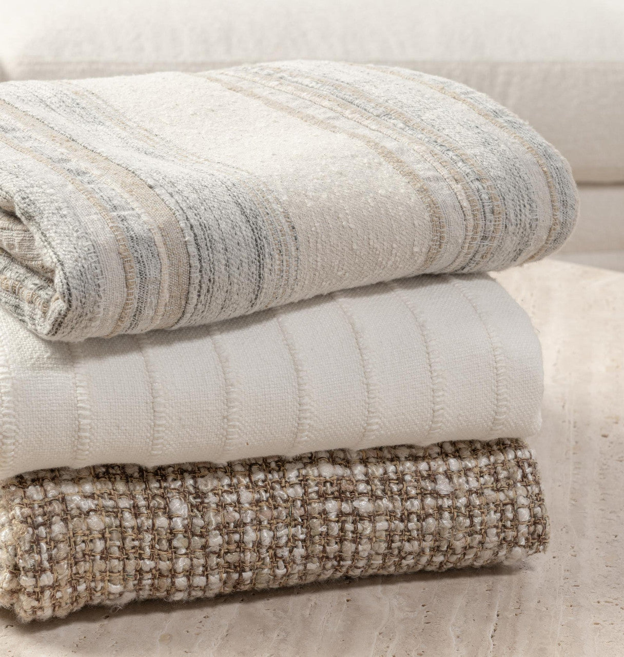 TC Rockport Ivory Multi Throw 50x70