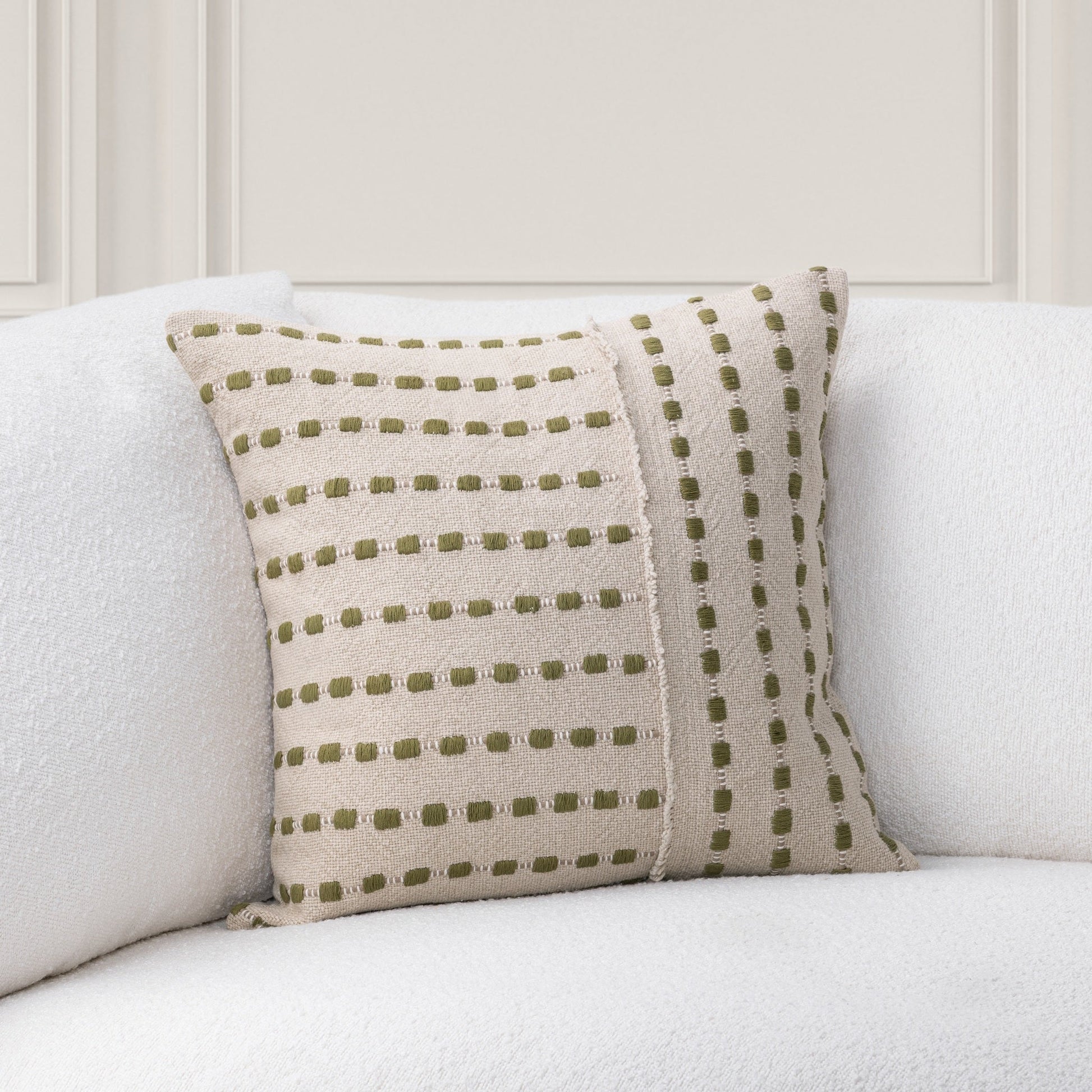 TD Katia 20x20 - Natural/Olive Green