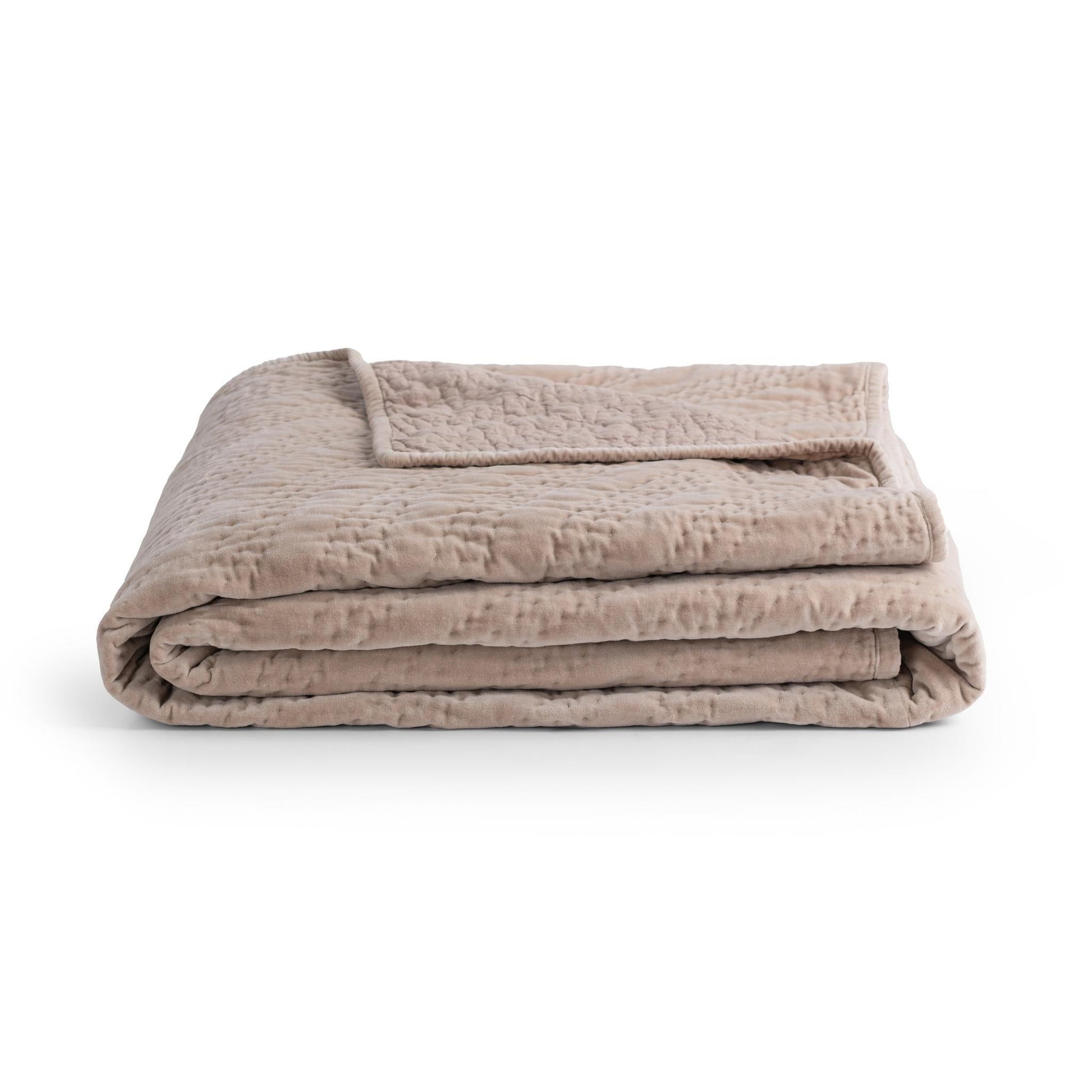 Elms Velvet Quilt Collection - Velvet Pebble - King / Set