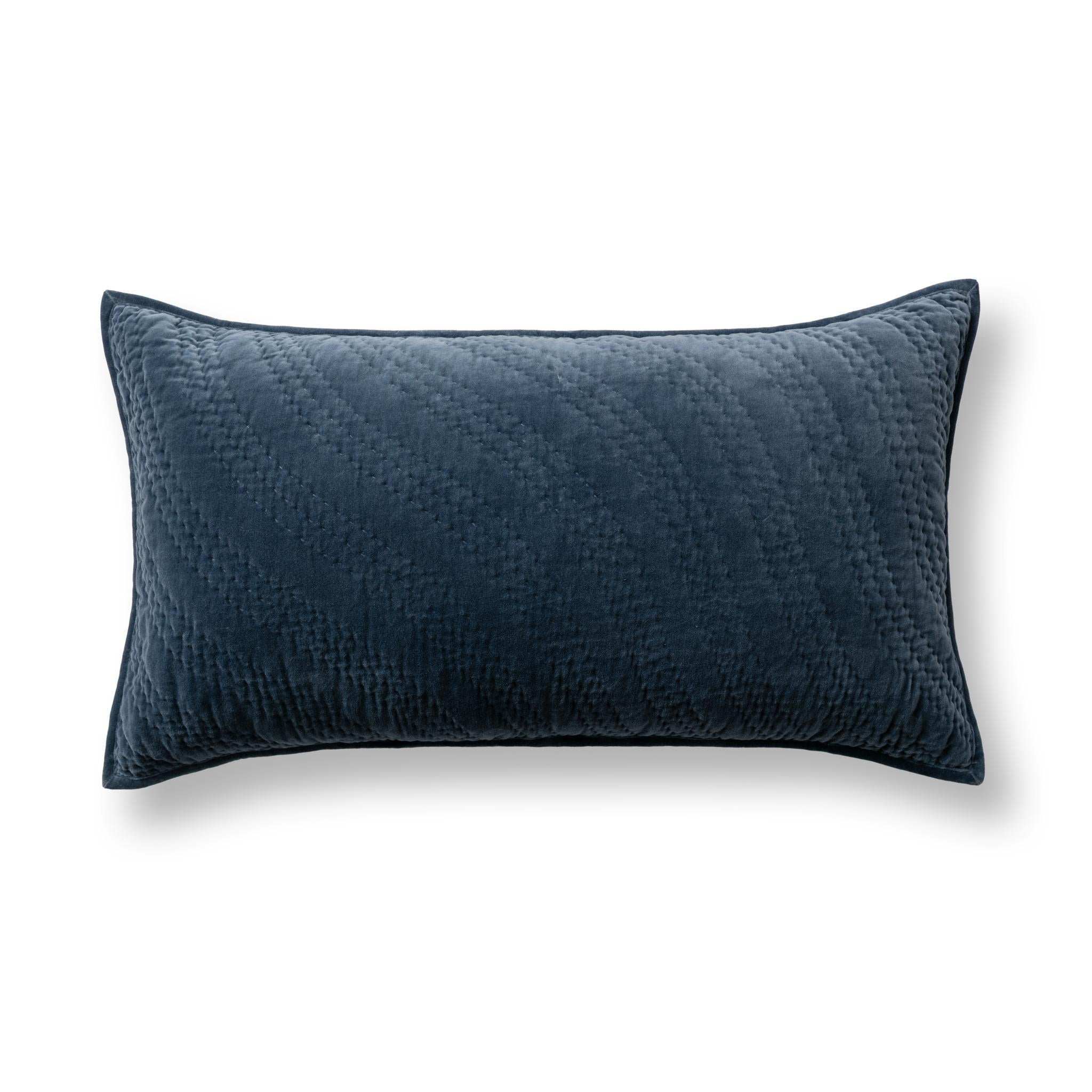 Elms Velvet Quilt Collection - Crisp Blue - King / Set