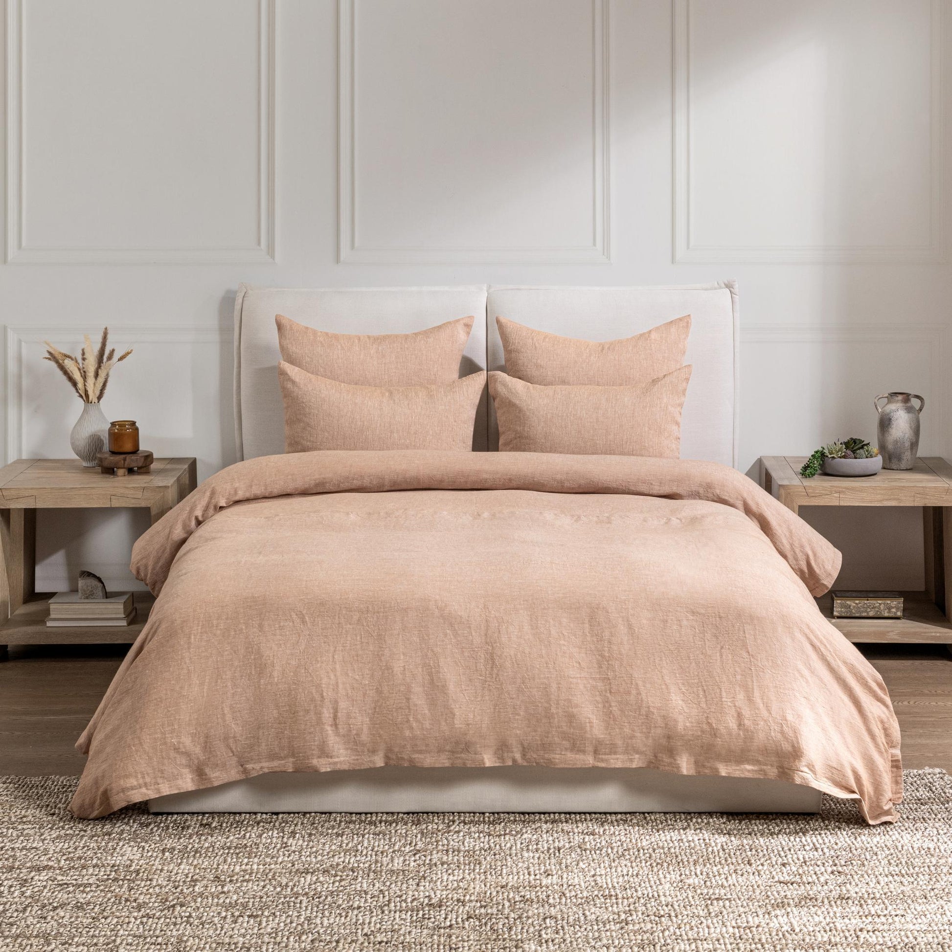 Jayson Linen Cashmere Duvet Collection - Clay - King / Set