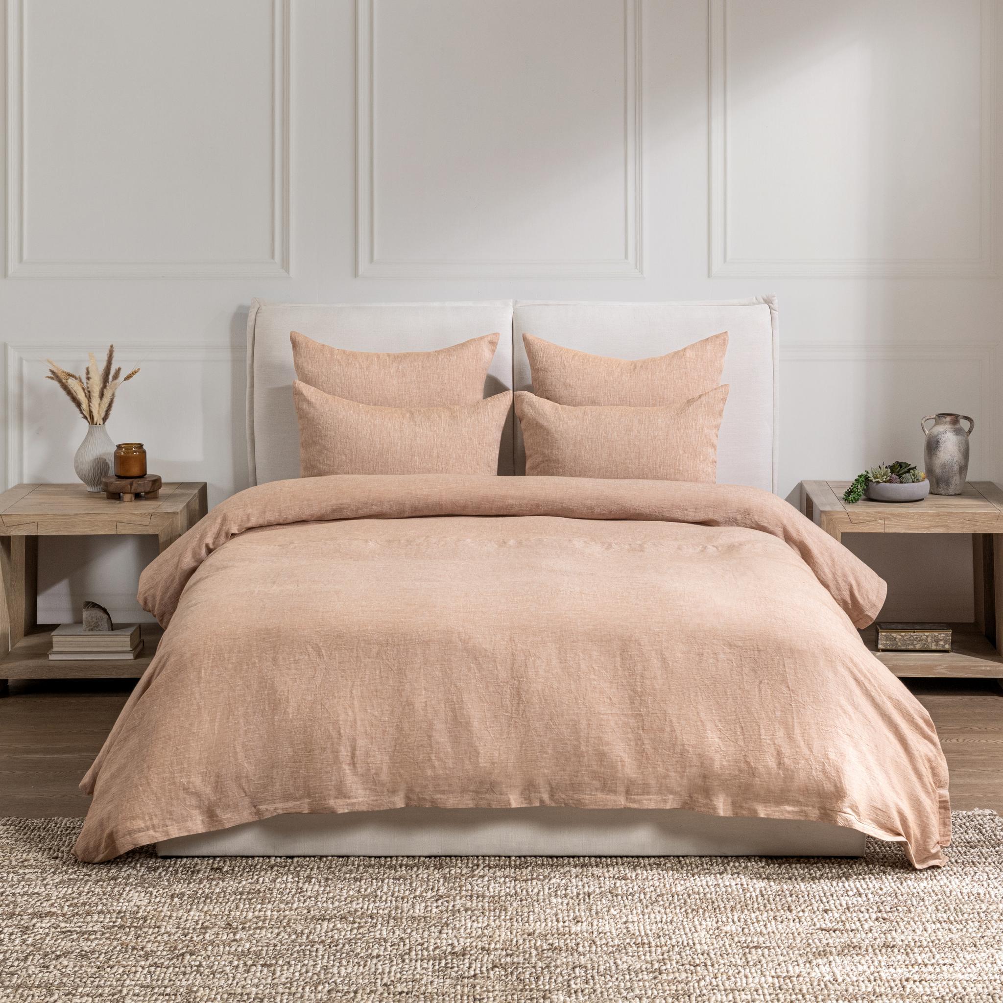 Jayson Linen Cashmere Duvet Collection - Clay - King / Set
