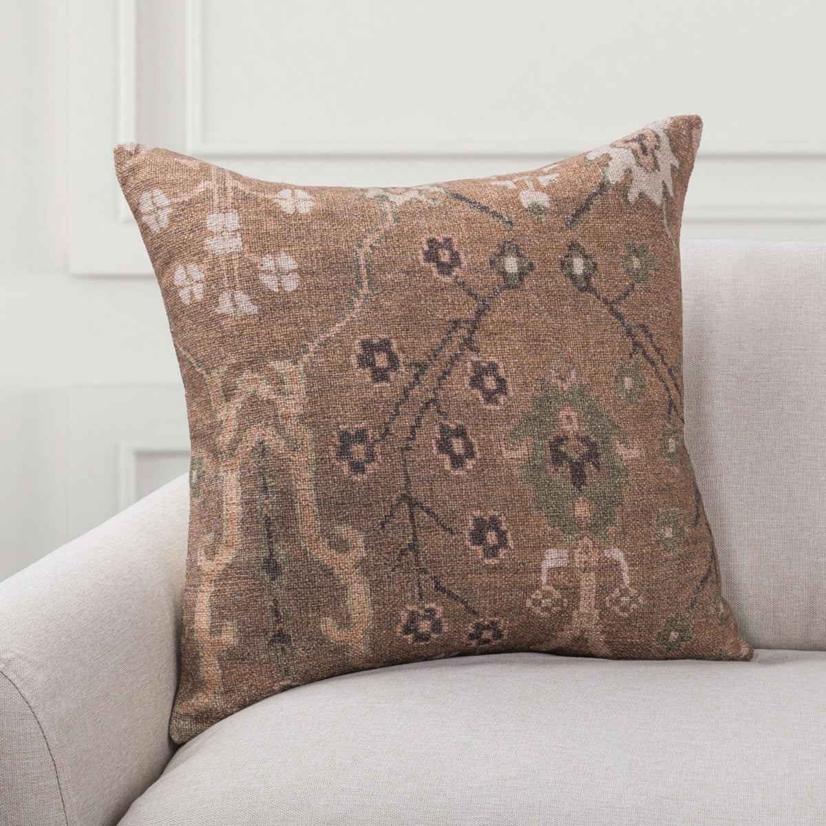 JL Bungalow Pillow - Woodsmoke Brown / 22"x22" by Classic Home - view 3