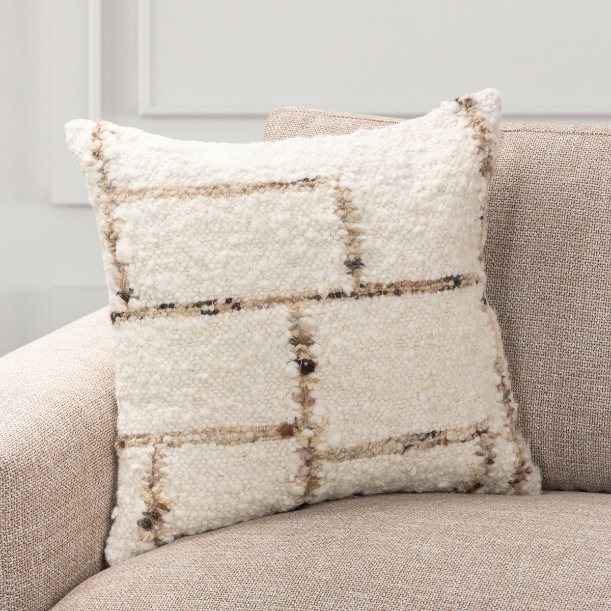Stonefield Pillow - Natural/Brown / 22"x22" by Classic Home - view 3