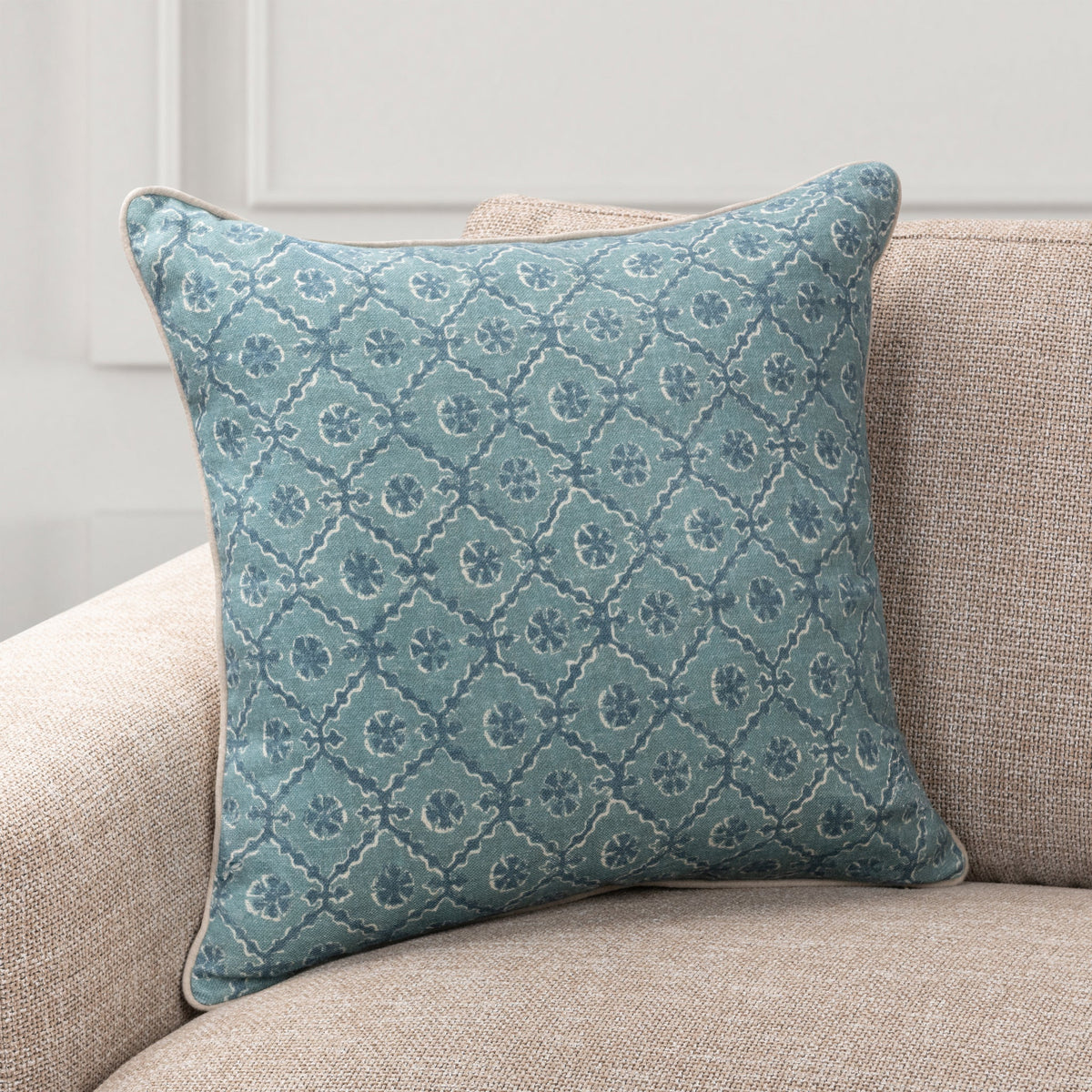 Bromley Pillow - Blue / 22"x22" by Classic Home - view 3
