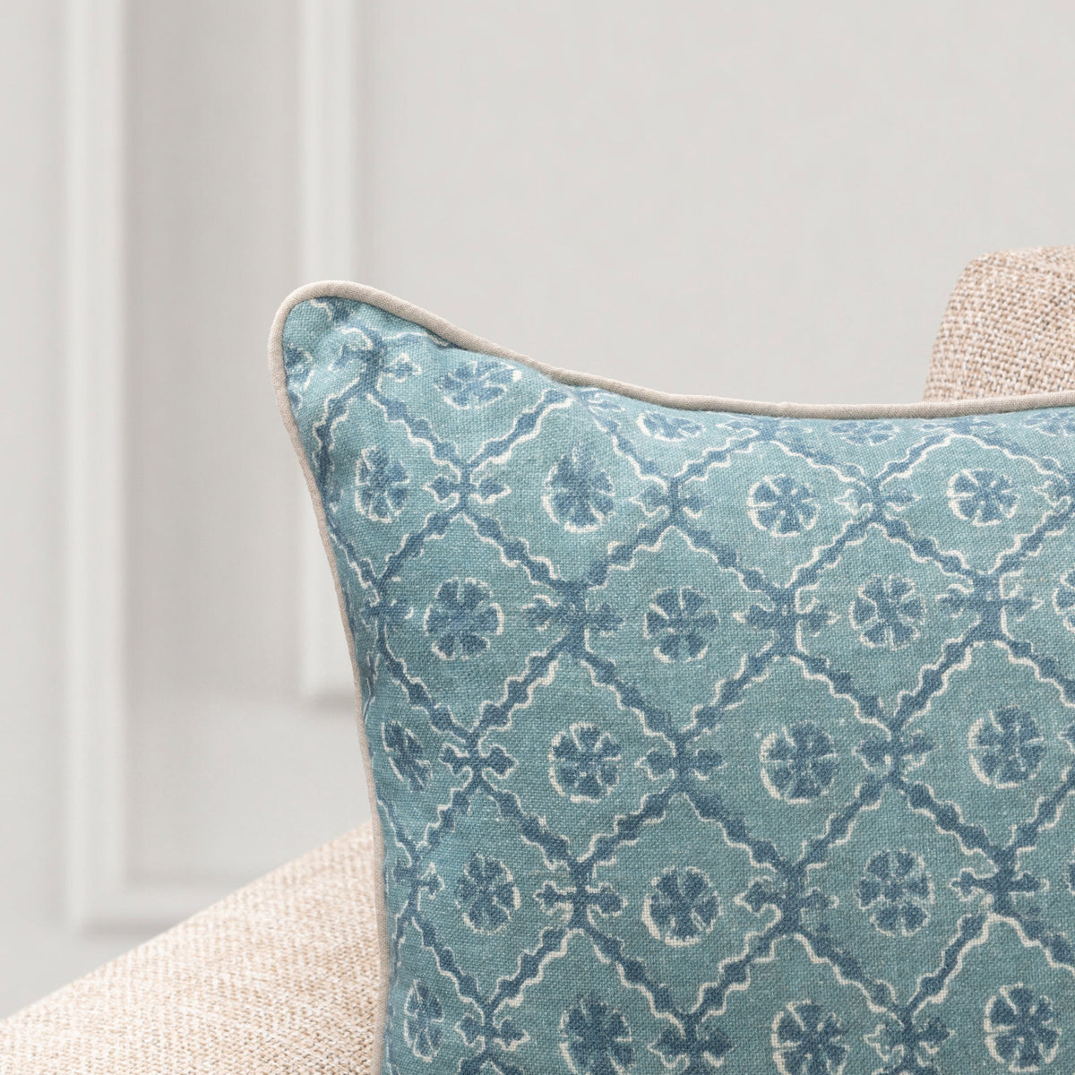 Bromley Pillow - Blue / 22"x22" by Classic Home - view 4