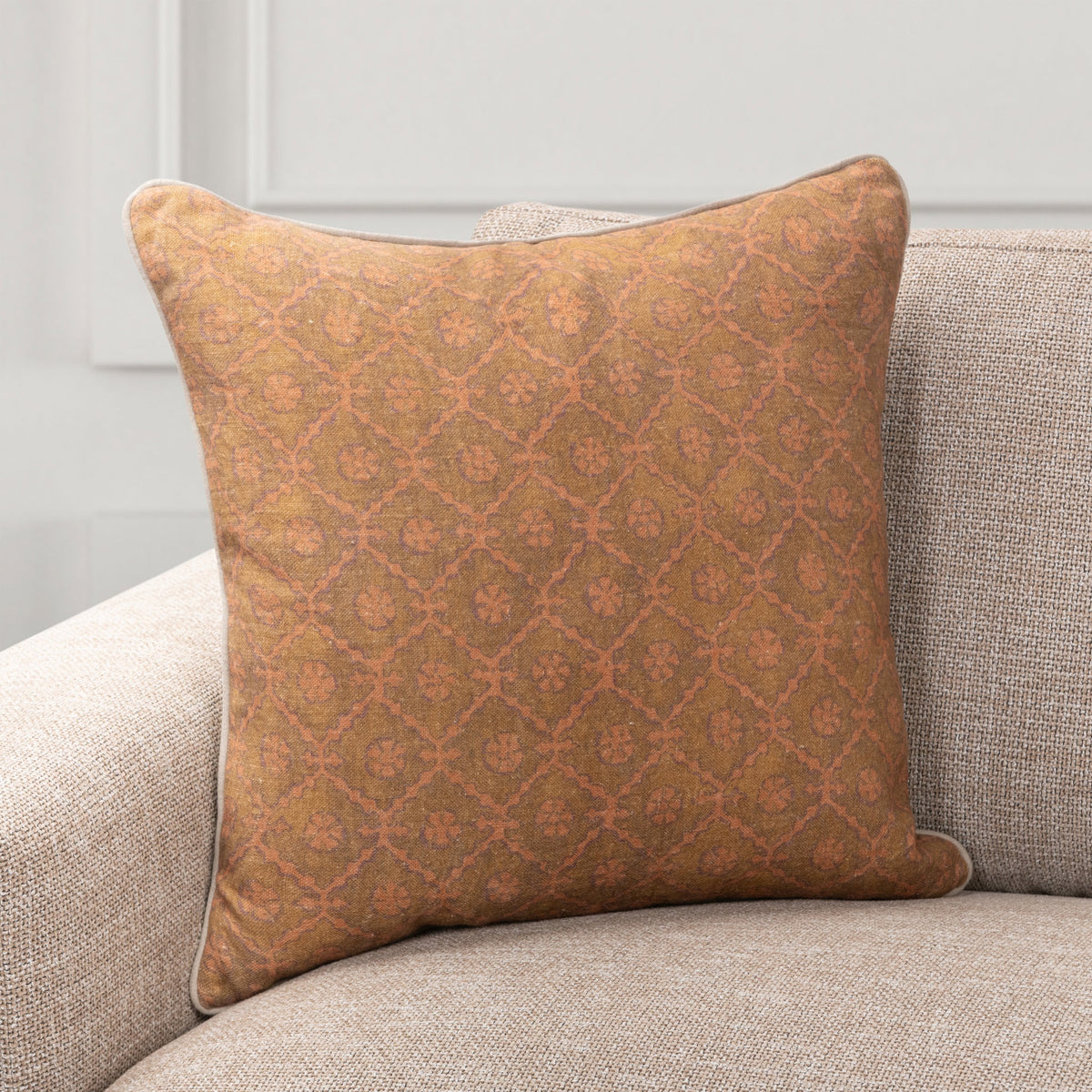 Bromley Pillow - Golden Brown / 22"x22" by Classic Home - view 3