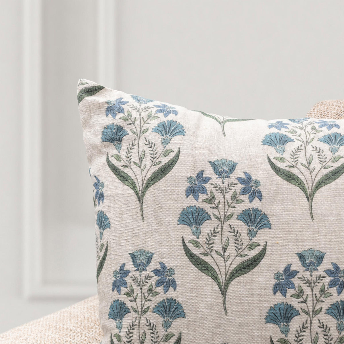 Bluffs Pillow - Oatmeal/Blue / 22"x22" by Classic Home - view 4