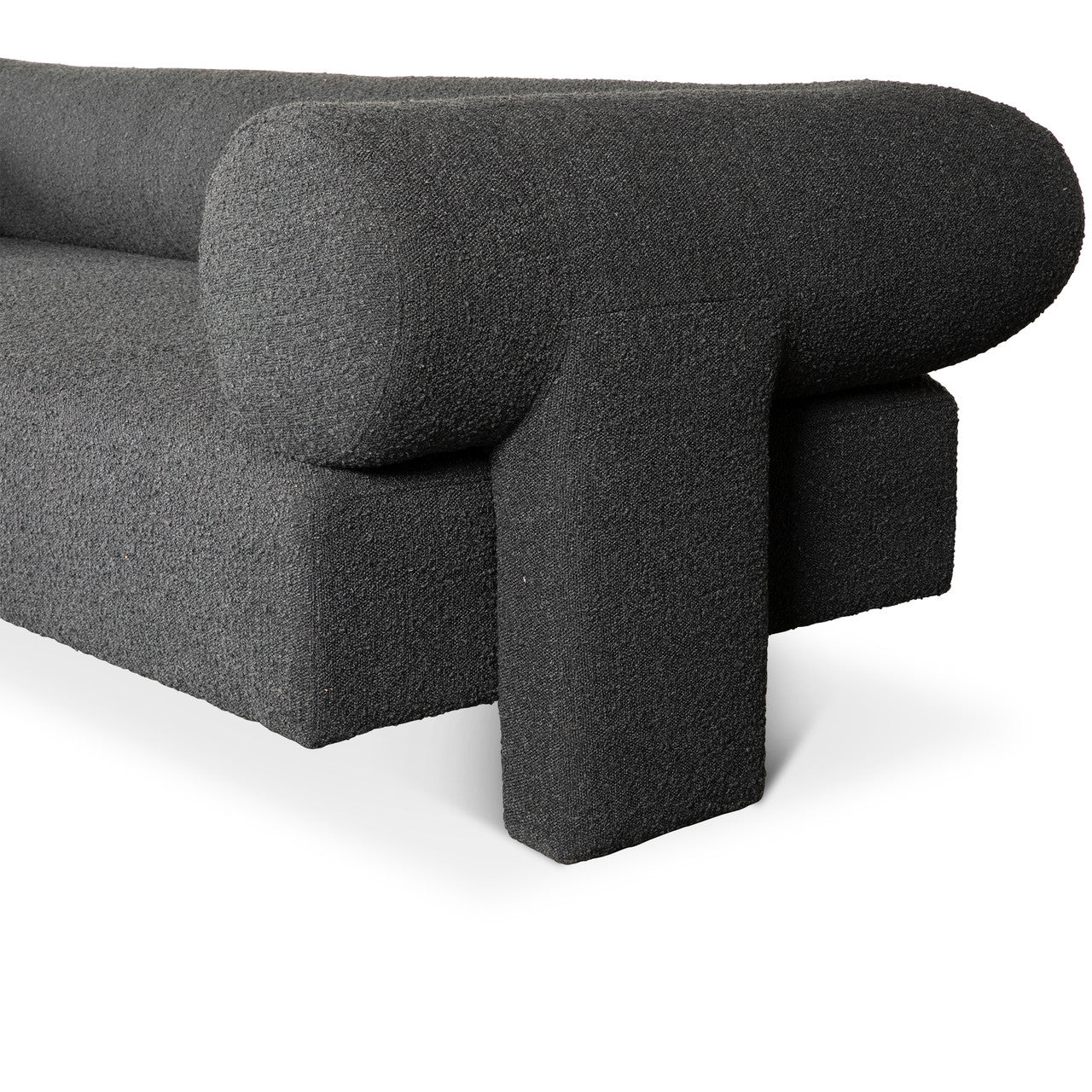 Maison Georgia 94" Sofa in Black Boucle