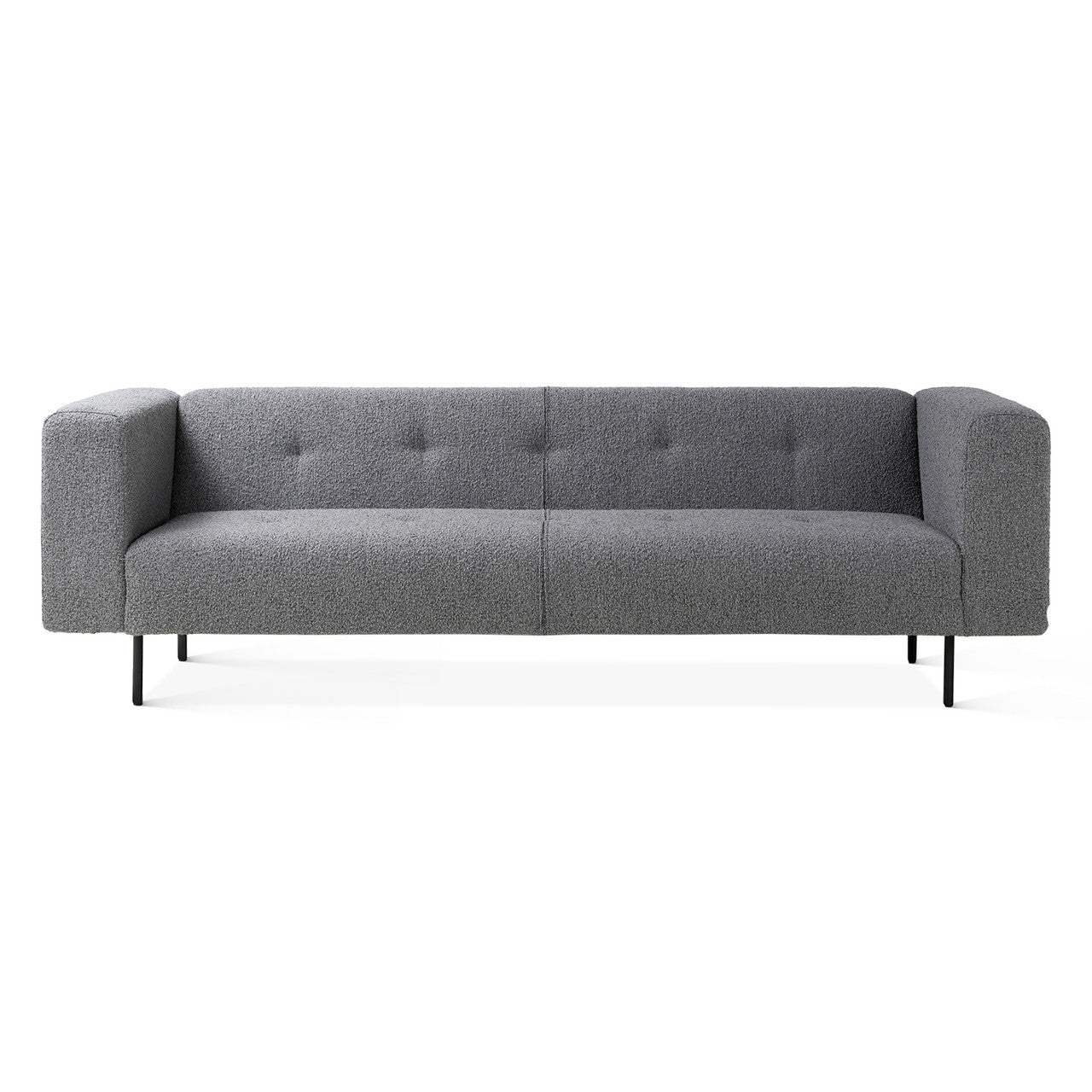 Maison Oscar 94" Tufted Sofa in Dark Grey Boucle