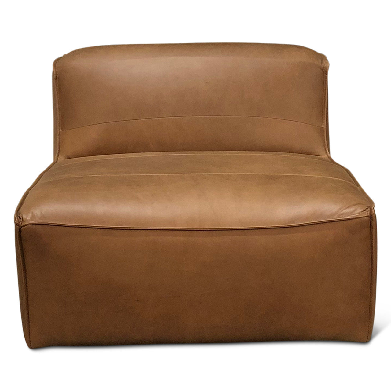 Blayne Armless Chair in Charme Mocha Leather