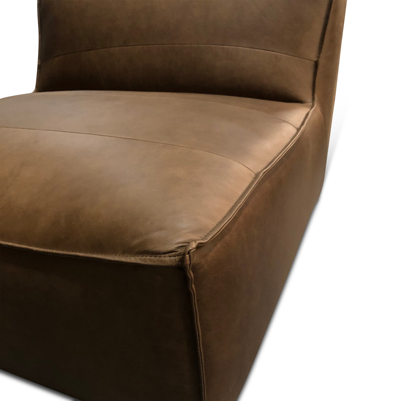 Blayne Armless Chair in Charme Mocha Leather