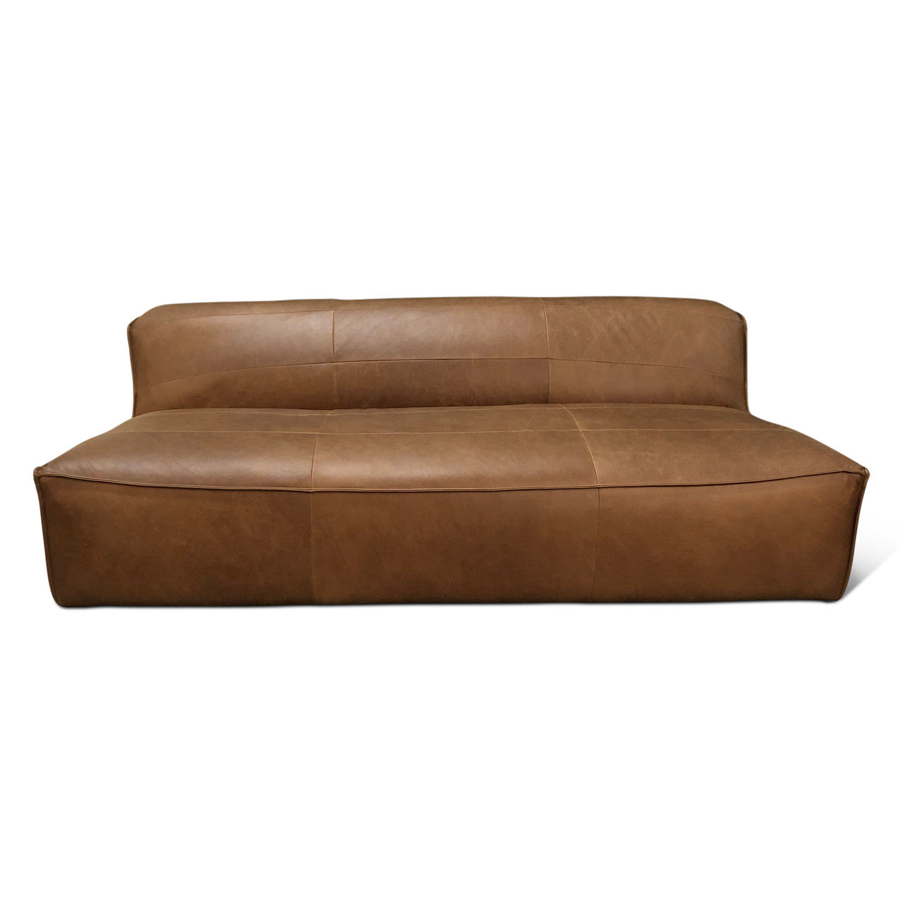 Blayne Armless Sofa in Charme Mocha Leather