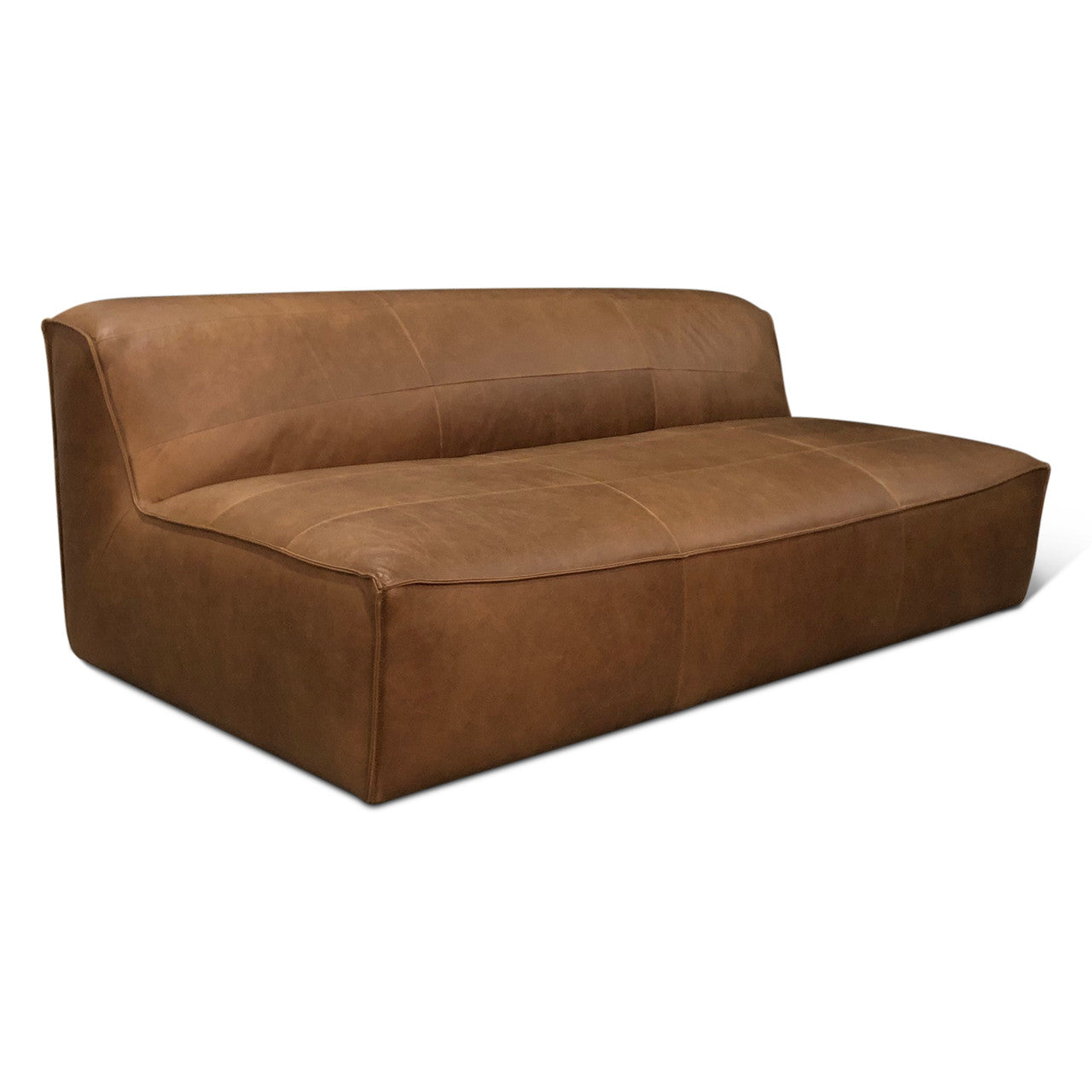 Blayne Armless Sofa in Charme Mocha Leather